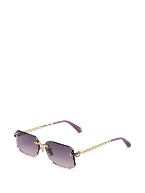 Bvlgari rectangle-frame Sunglasses | ゴールドトーン | FARFETCH JP