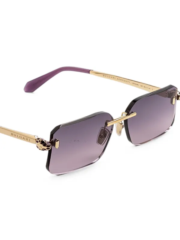 Bvlgari rectangle-frame Sunglasses | ゴールドトーン | FARFETCH JP