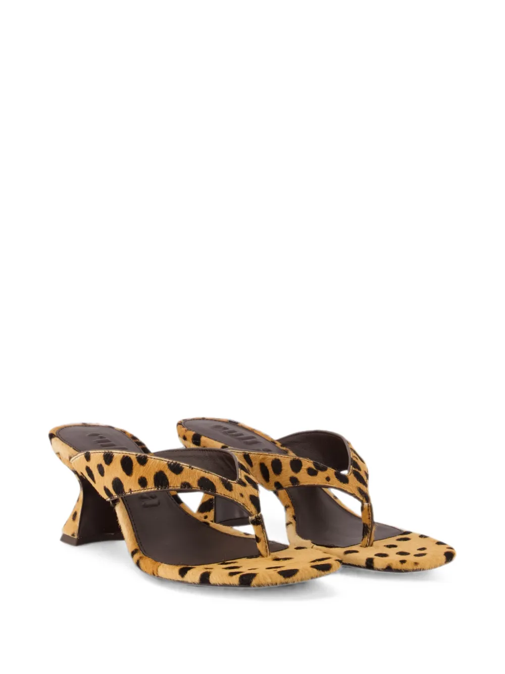 Cult Gaia Abi leopard-print sandals Beige