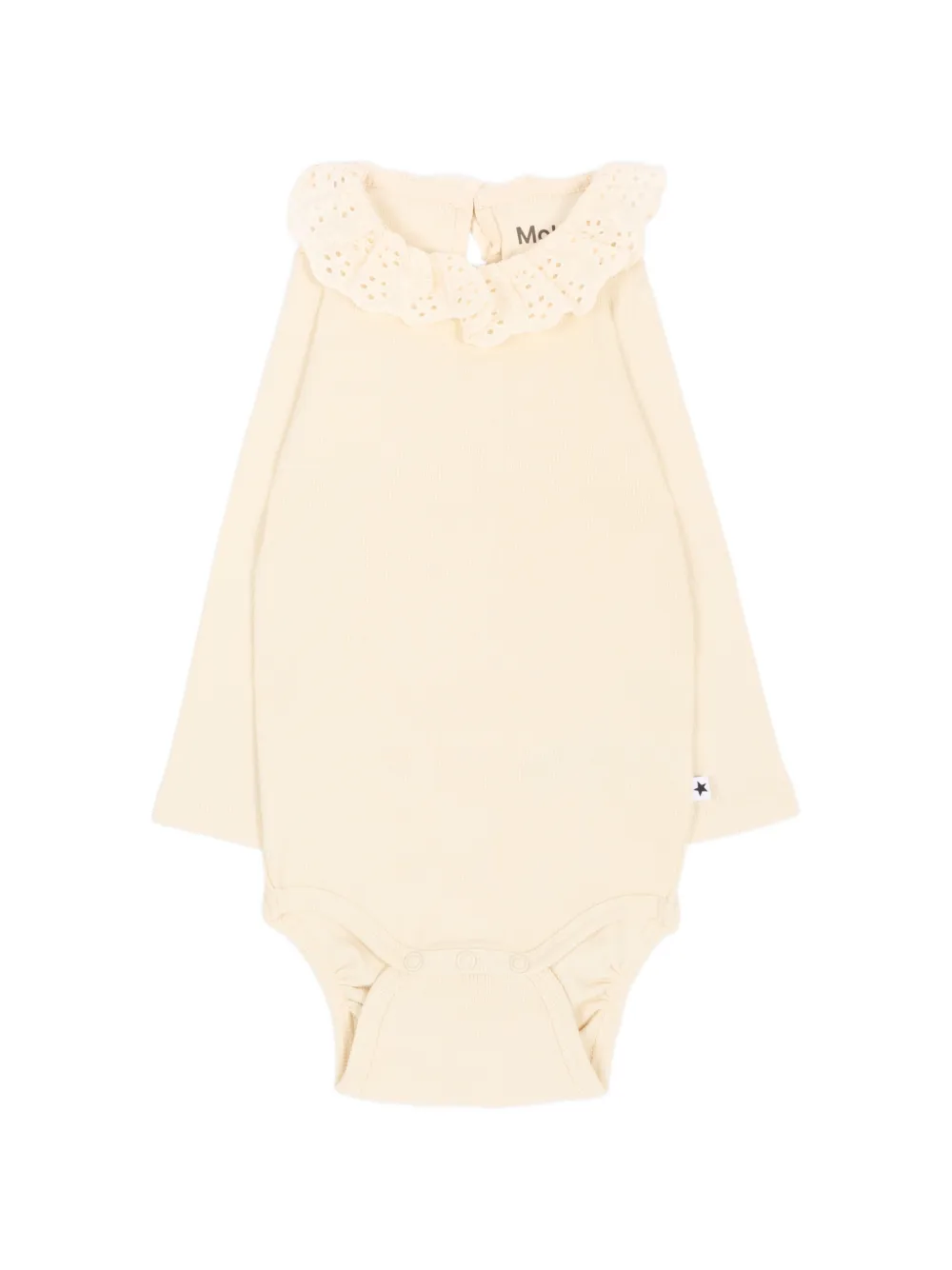 Molo Faye broderie-anglaise ruffled bodysuit - Toni neutri