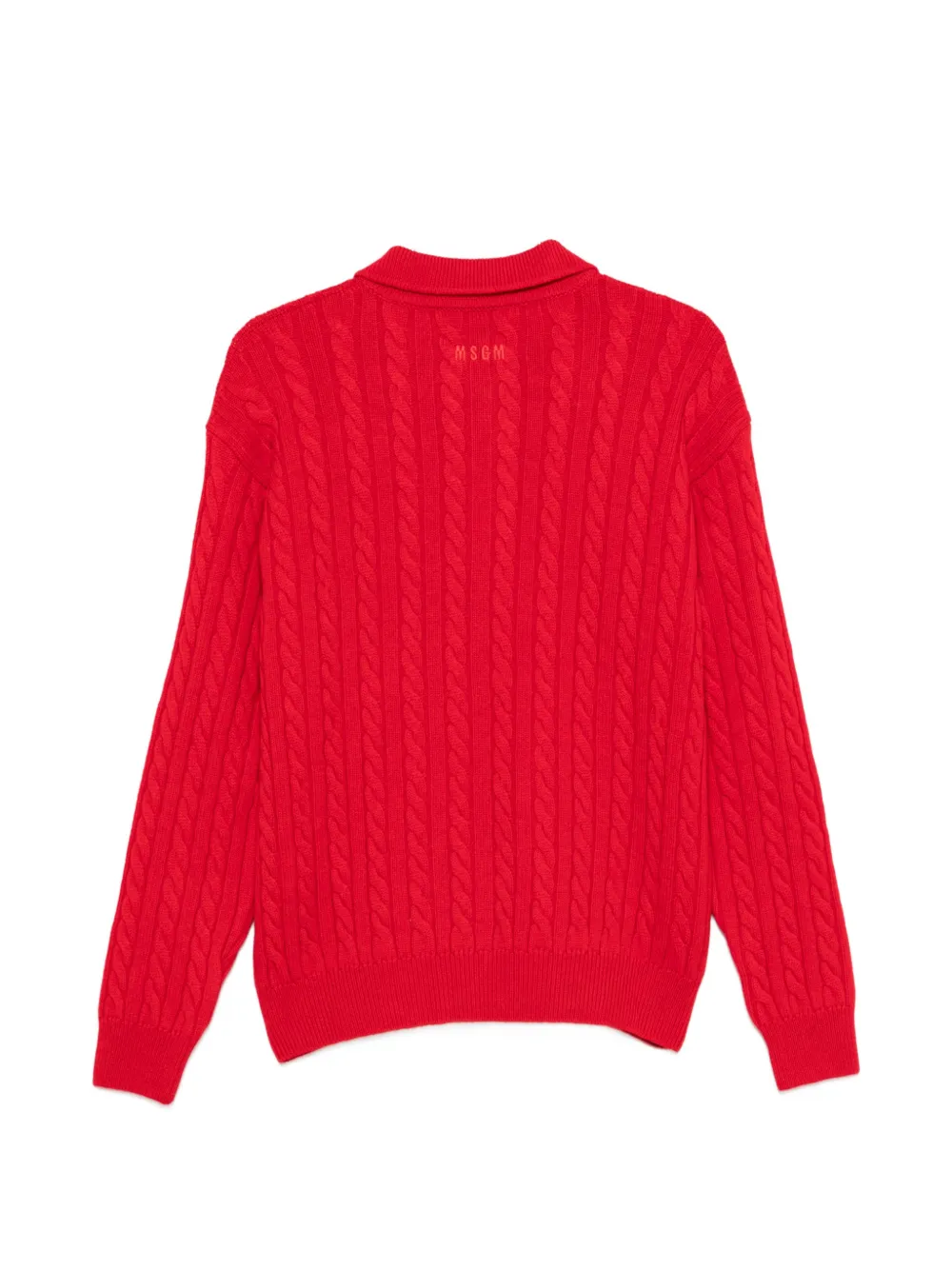 MSGM Kabelgebreide polotrui Rood