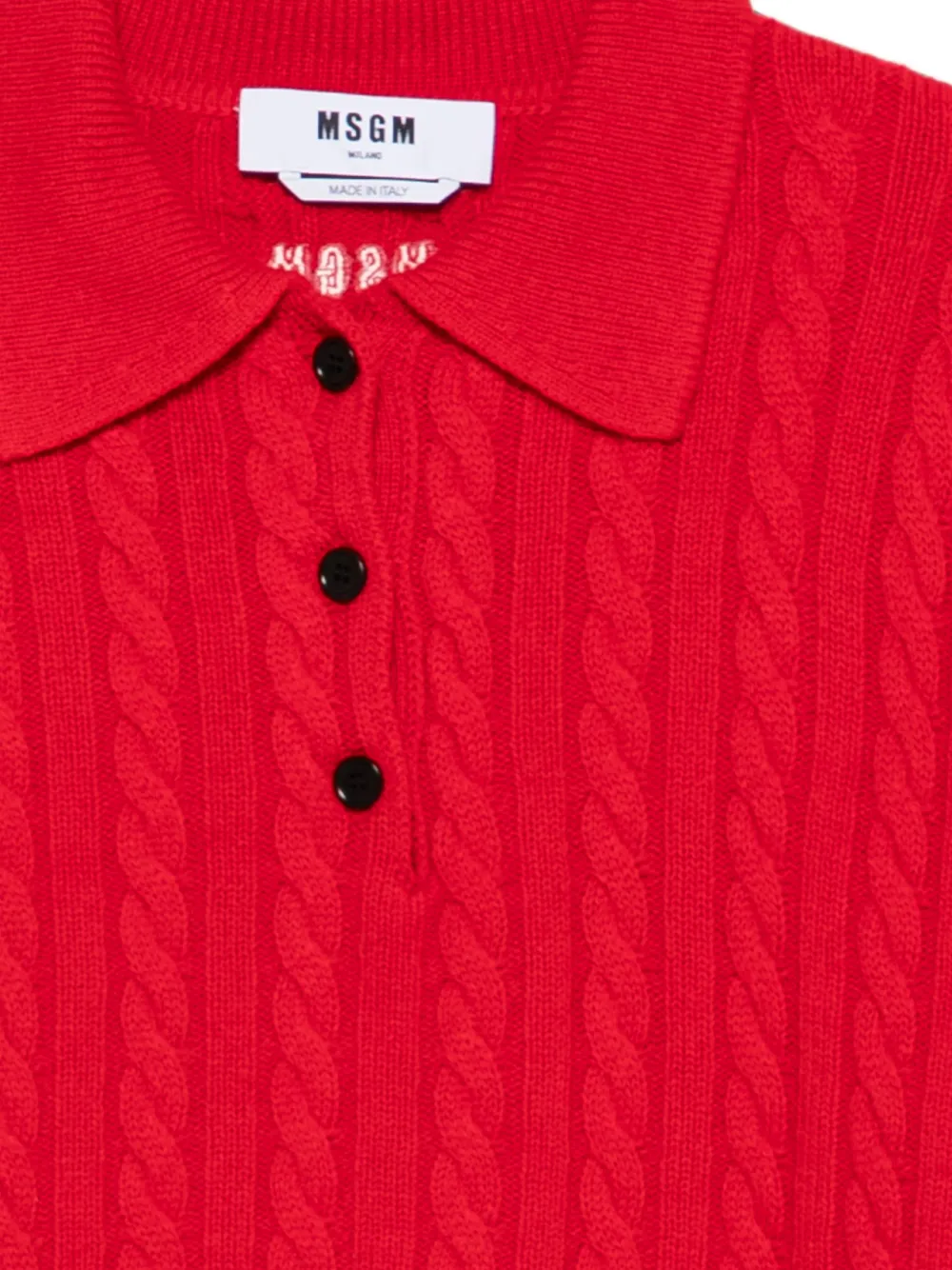 MSGM Kabelgebreide polotrui Rood