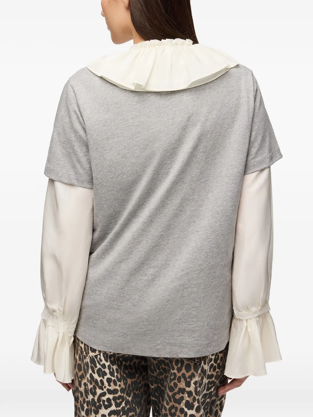 GANNI T-shirt met bos-teddy Grijs