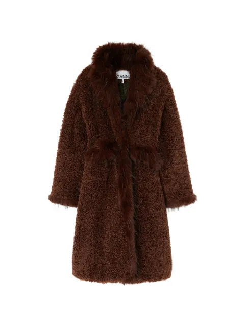 GANNI manteau en peau lainée artificielle 
