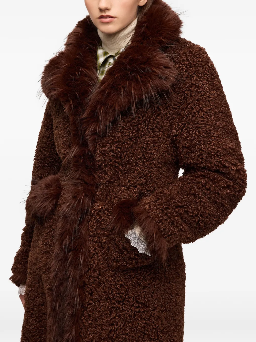 GANNI Jas van alternatieve lammy Bruin
