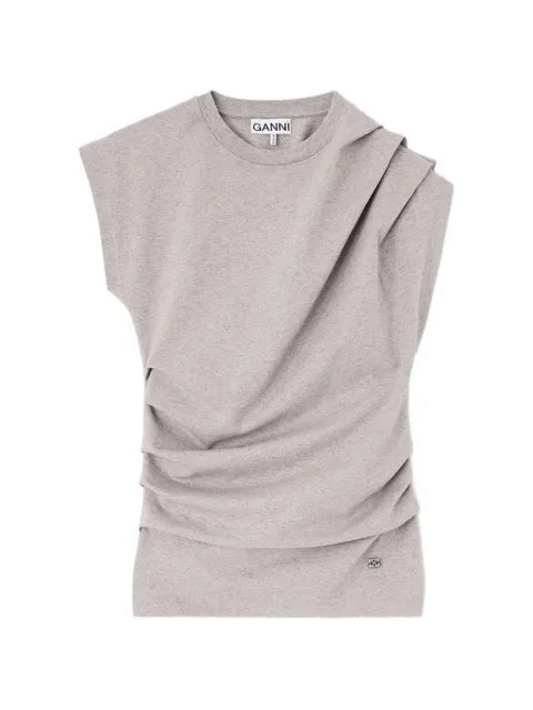 GANNI top de jersey drapeado