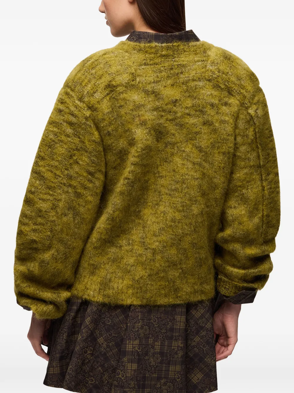 GANNI Trui van geborsteld mohair Groen