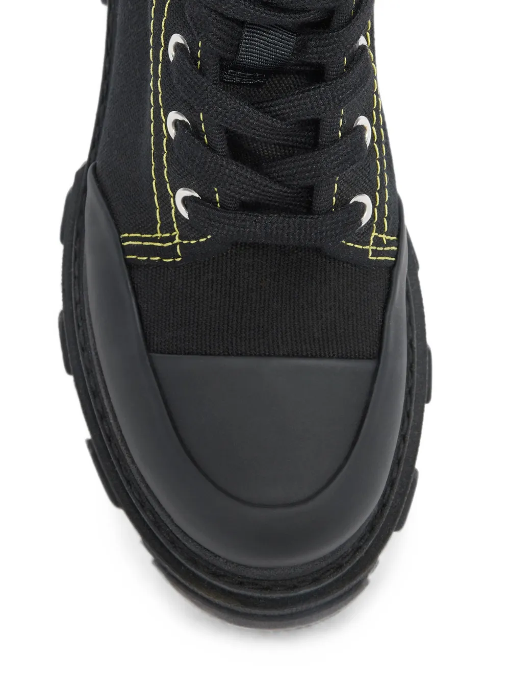 GANNI trail boots tall in black canvas Zwart