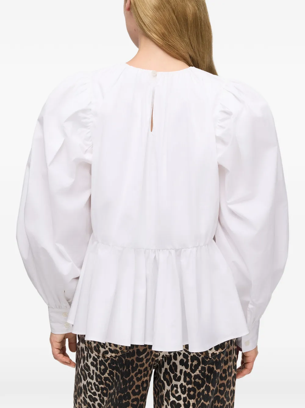 GANNI Popeline blouse Wit