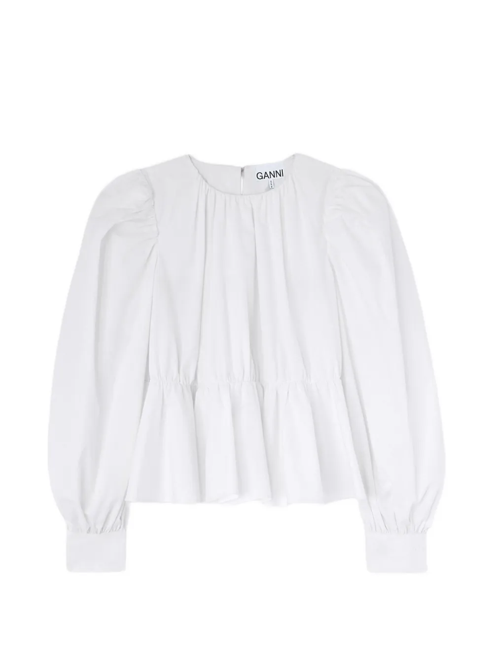 GANNI Blusa in popeline compatto - Bianco