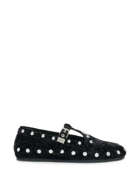GANNI mocasines Mary Jenny de terciopelo negro
