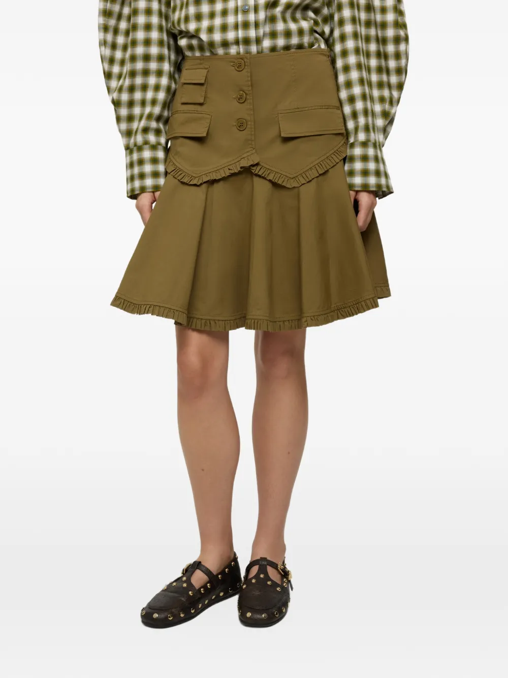 GANNI Stretch katoenen rok Geel