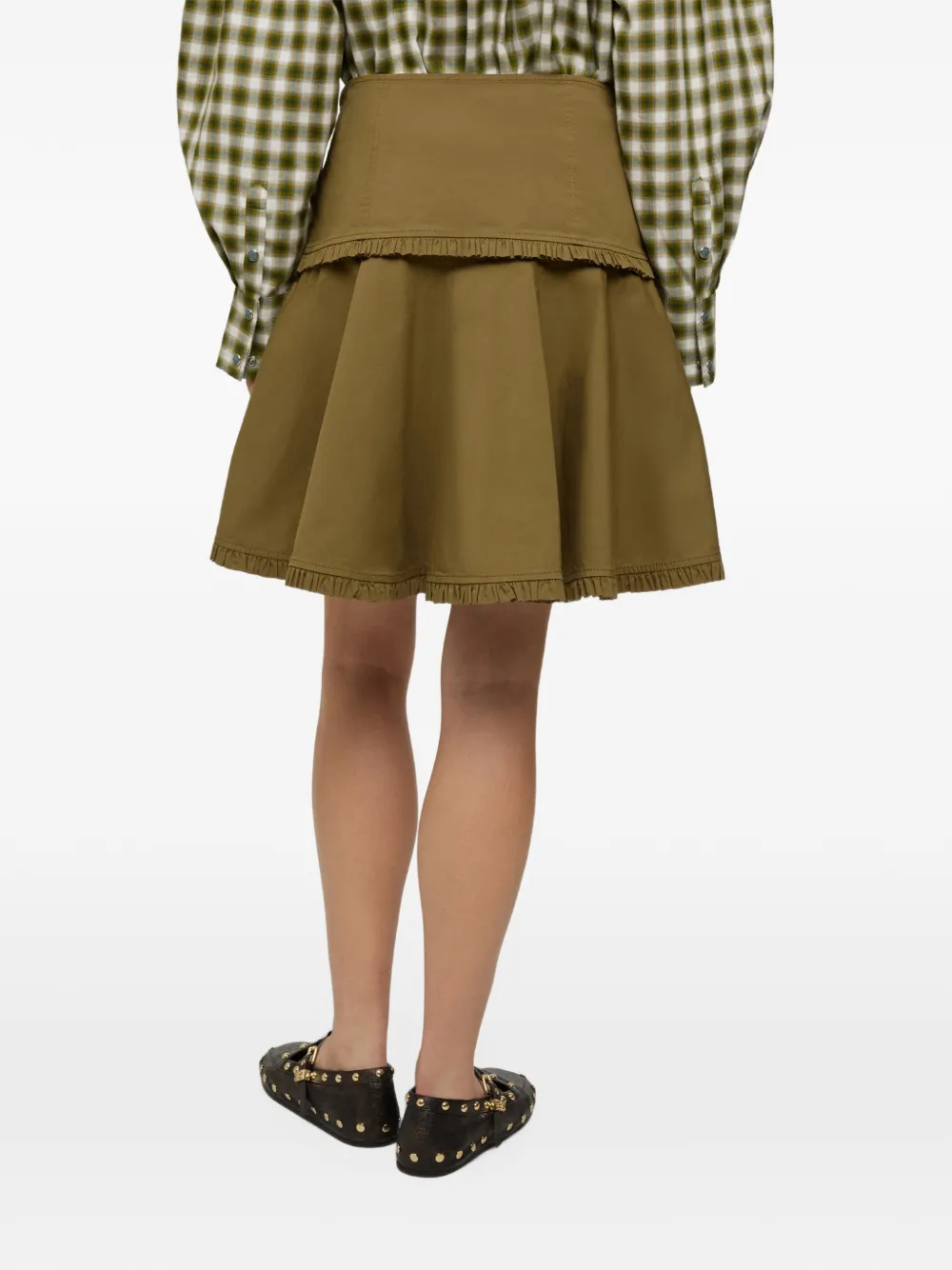 GANNI Stretch katoenen rok Geel
