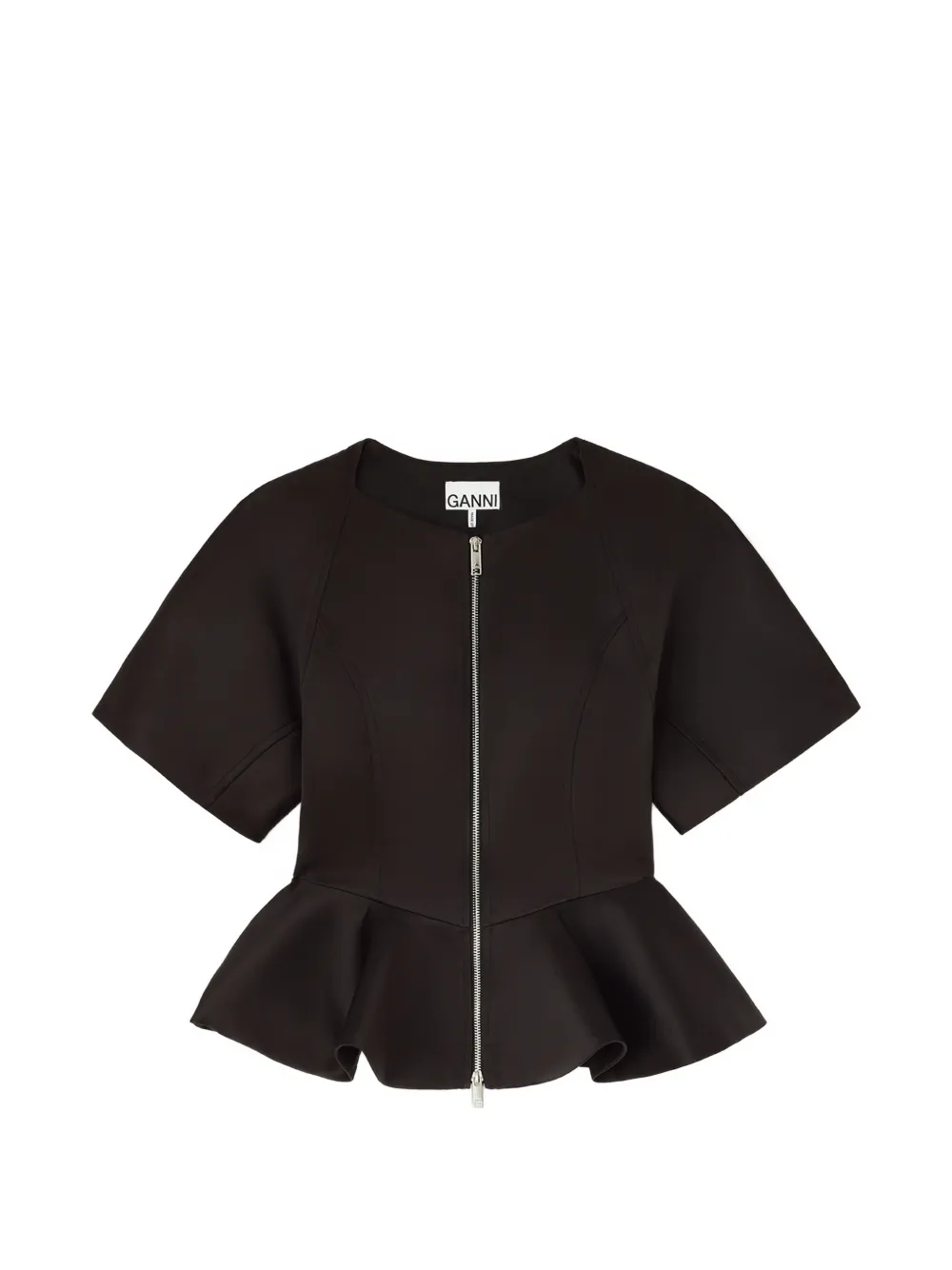 GANNI Blusa in raso nero