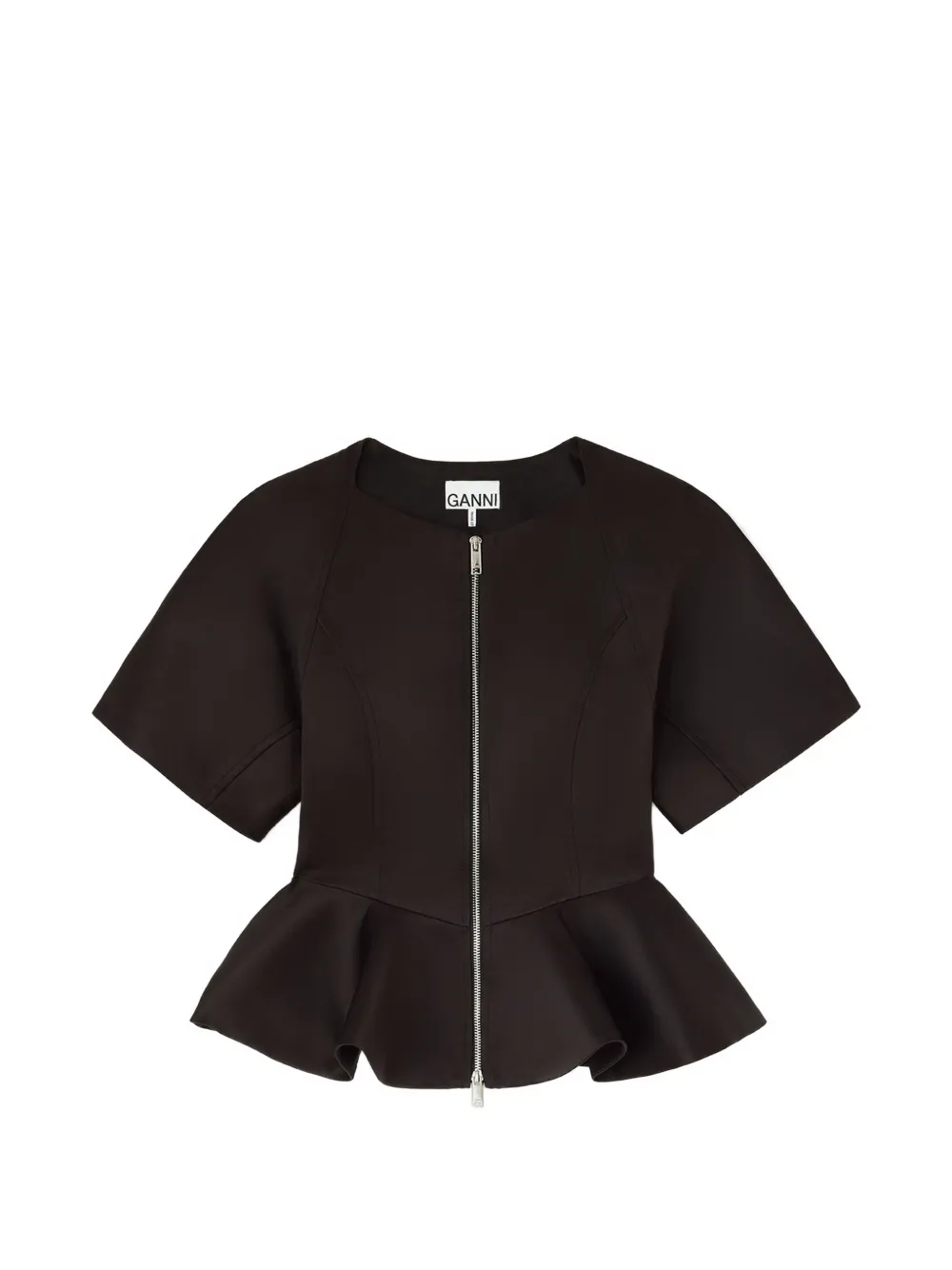 GANNI Blouse van zwart satijn