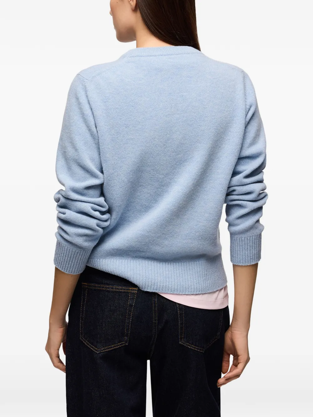 GANNI jumper with flowers Blauw