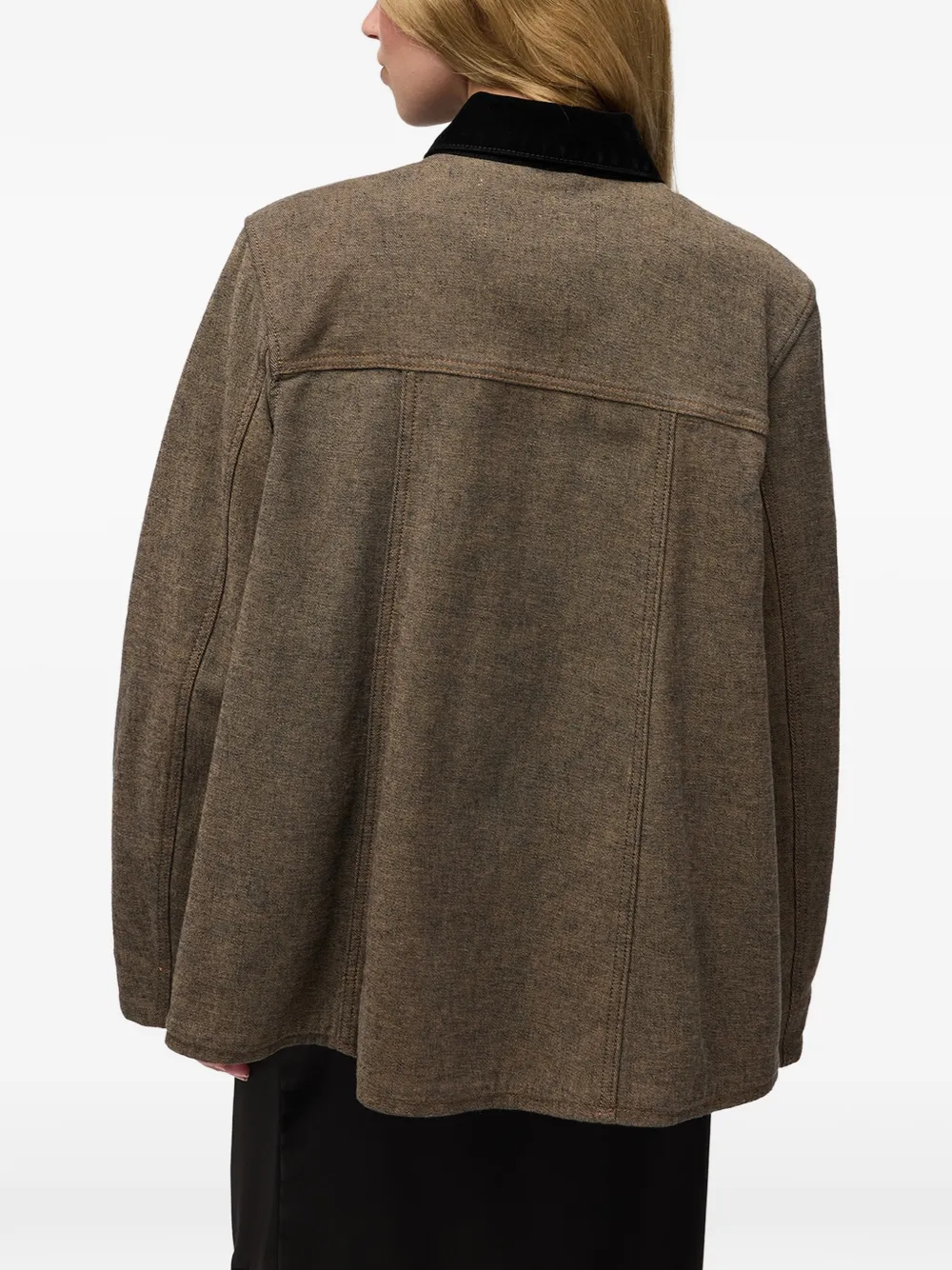 GANNI Shirtjack van neppy denim Bruin