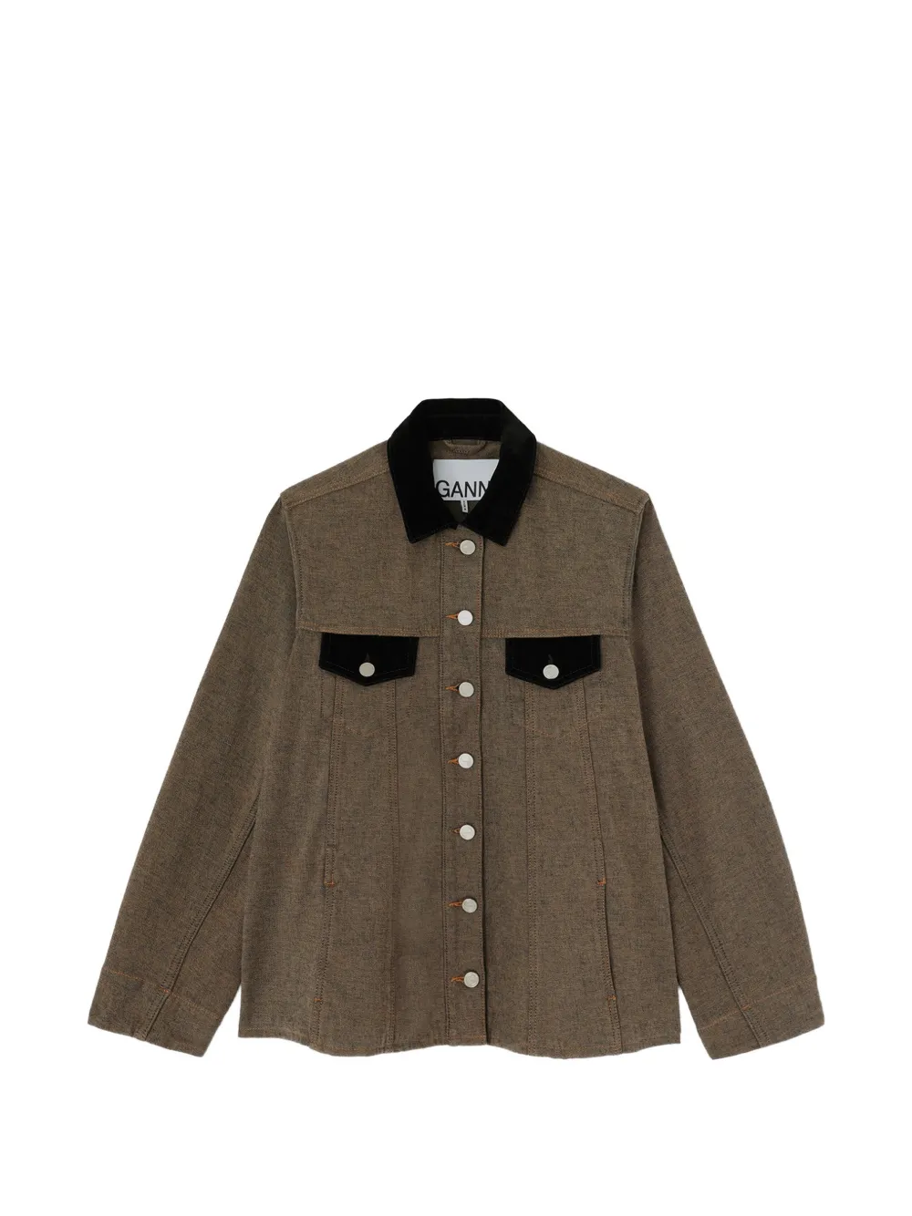 GANNI Giacca-camicia in denim - Marrone