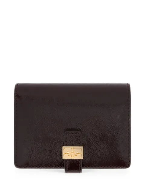 GANNI Sue slim card holder in brown
