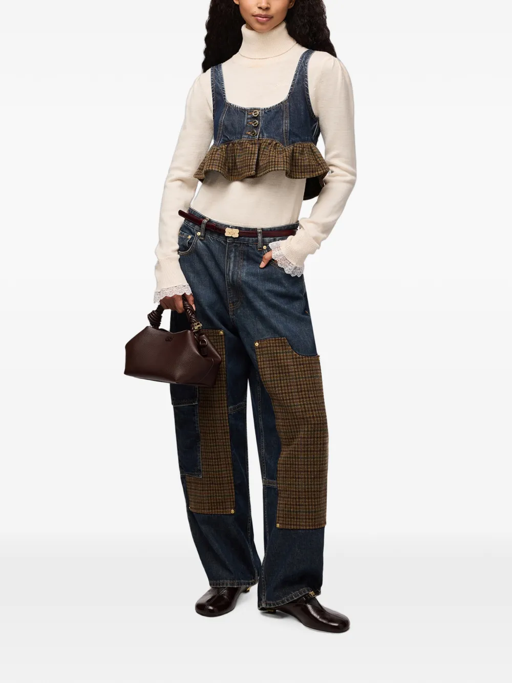 GANNI Audri jeans met textuur Blauw