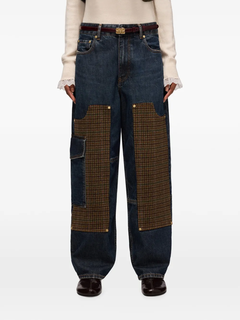 GANNI Audri jeans met textuur Blauw