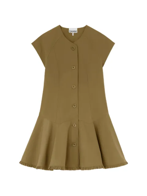 GANNI dress in green cotton