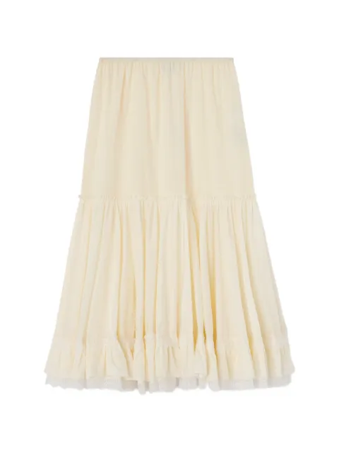 GANNI falda de nylon blanco
