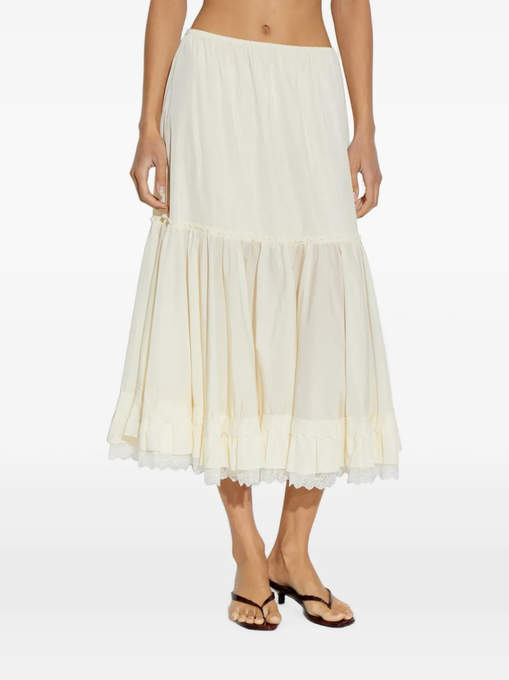 GANNI Rok van wit nylon Beige