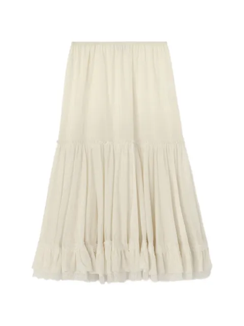 GANNI falda de nylon blanco