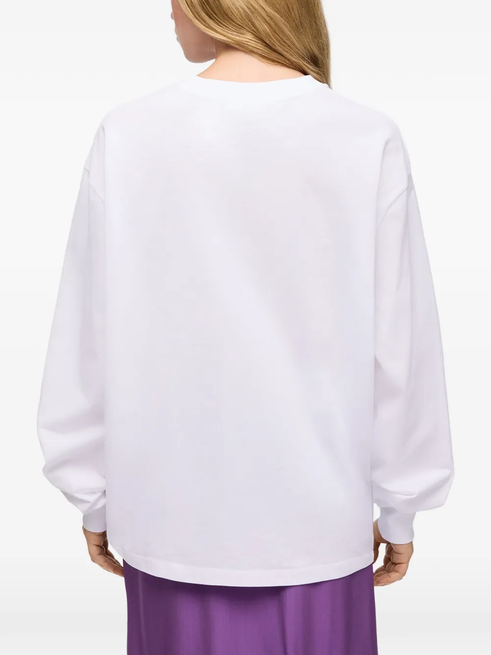 GANNI T-shirt met lange mouwen en Mushroom Teddy Wit