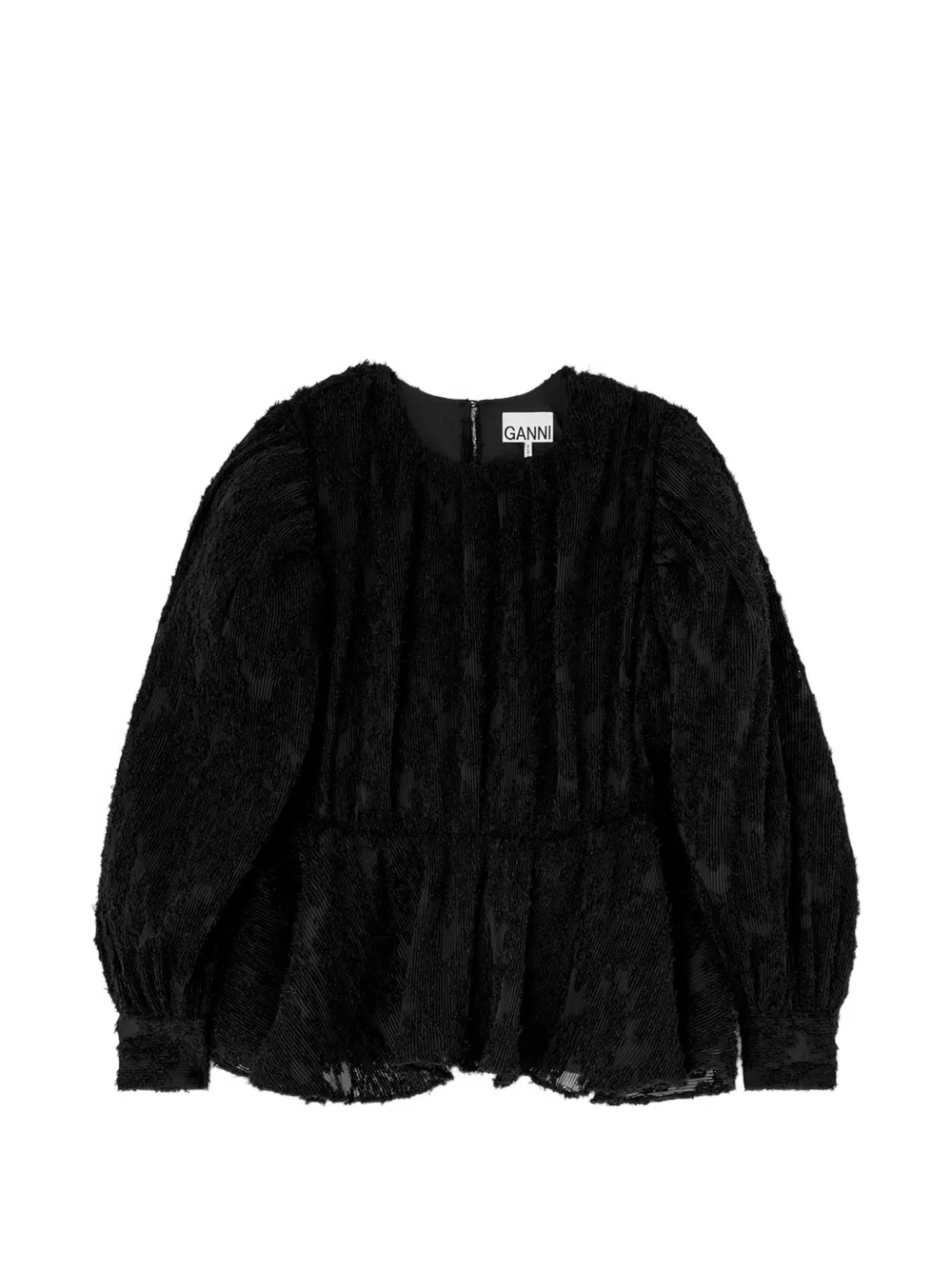 GANNI Blouse van fil-coupé Zwart