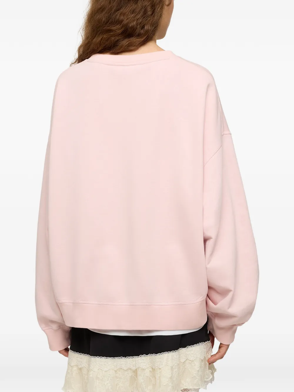 GANNI Sweater met geborduurd logo Roze