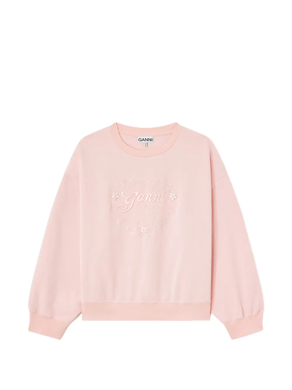 GANNI embroidered logo sweatshirt - Rosa
