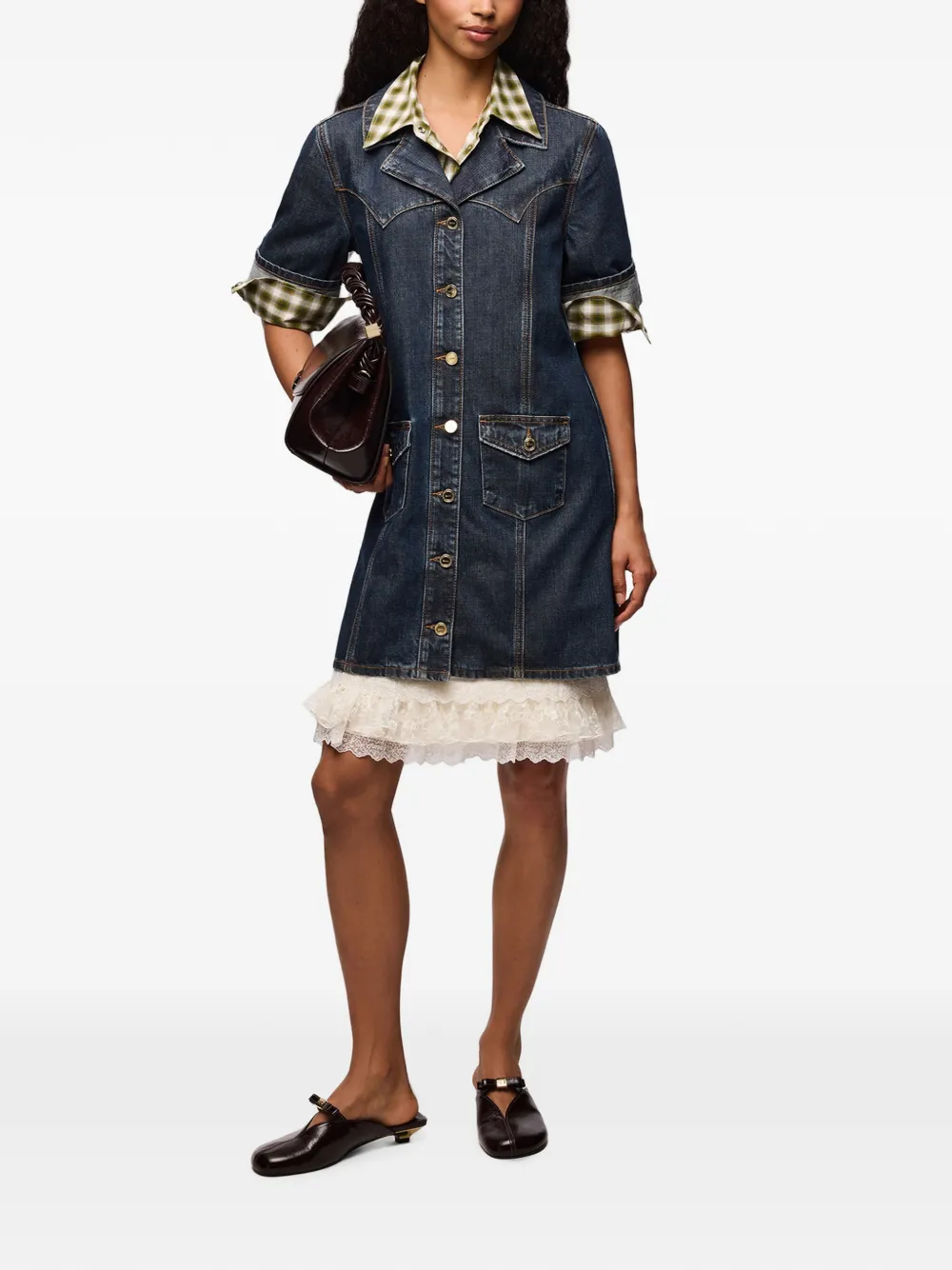 GANNI Mini-jurk met textuur Blauw