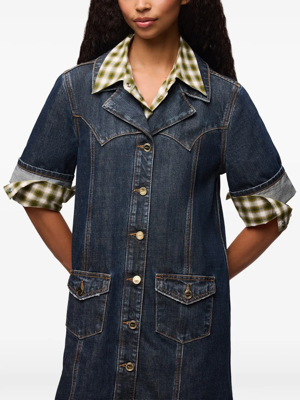 GANNI Mini-jurk met textuur Blauw