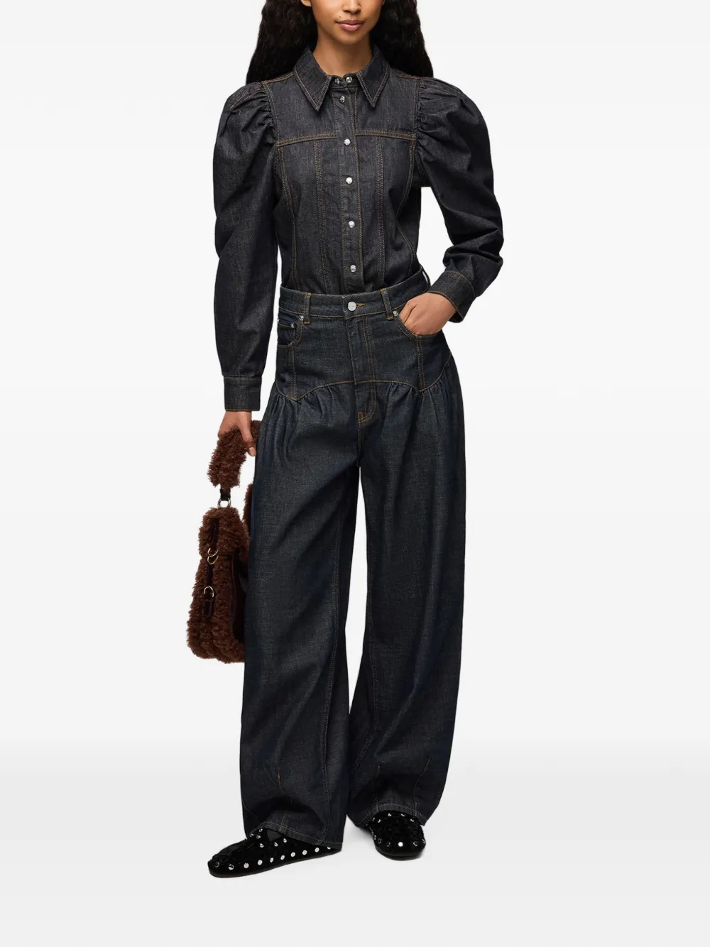 GANNI High waist jeans Blauw