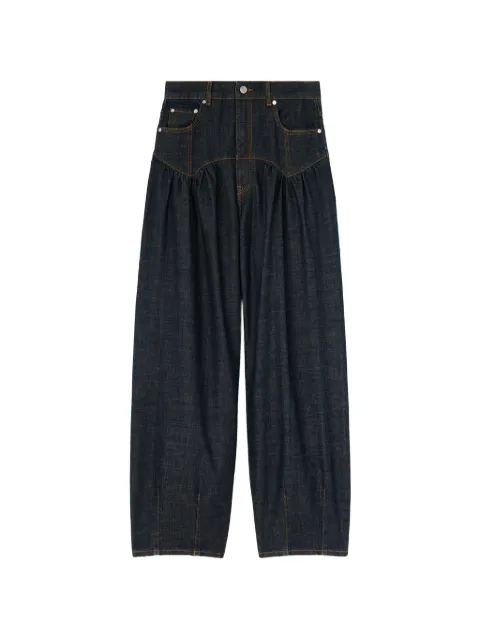 GANNI corset jeans in textured slub denim