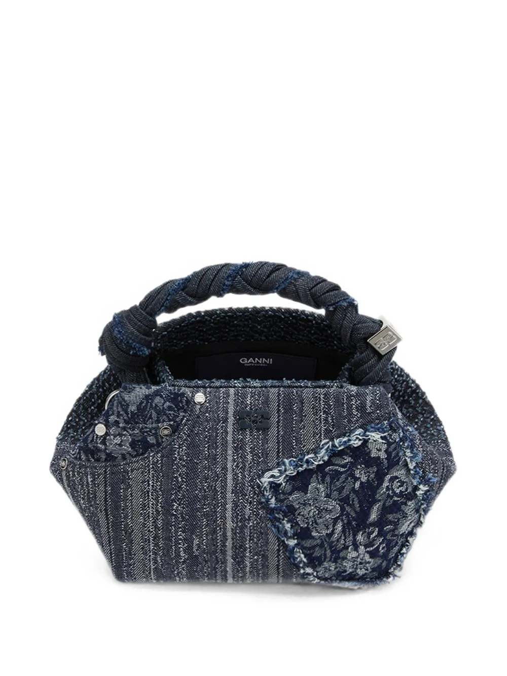 GANNI Kleine Bou denim tas Blauw