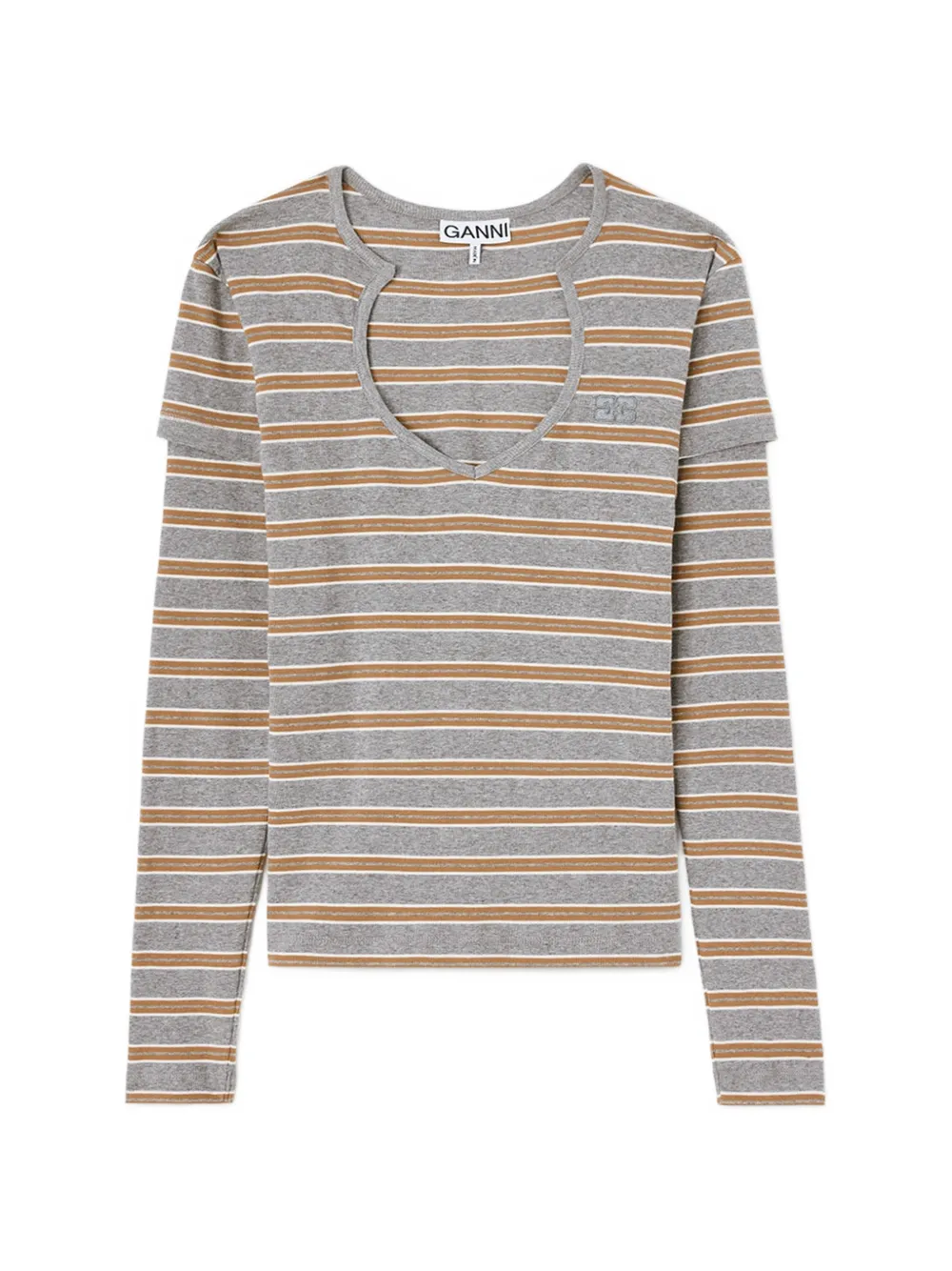 GANNI Gestreiftes Top - Grau