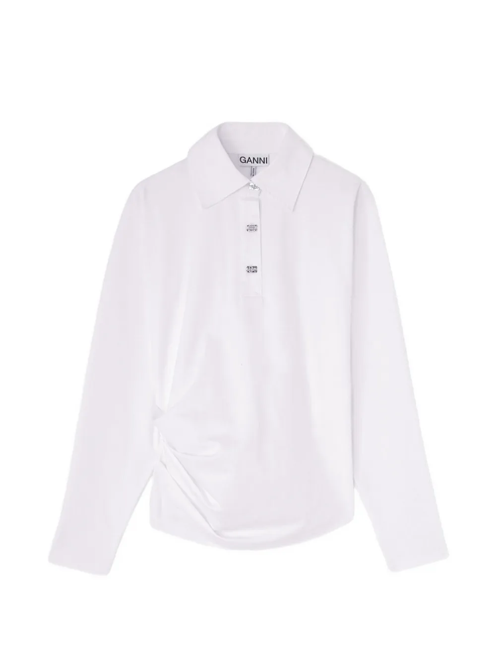 GANNI Poloshirt van jersey Wit
