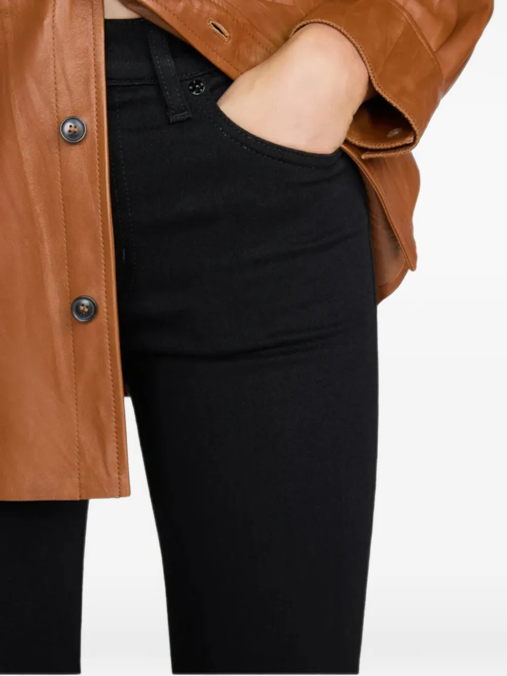 Frame High-rise Flared Jeans In 블랙