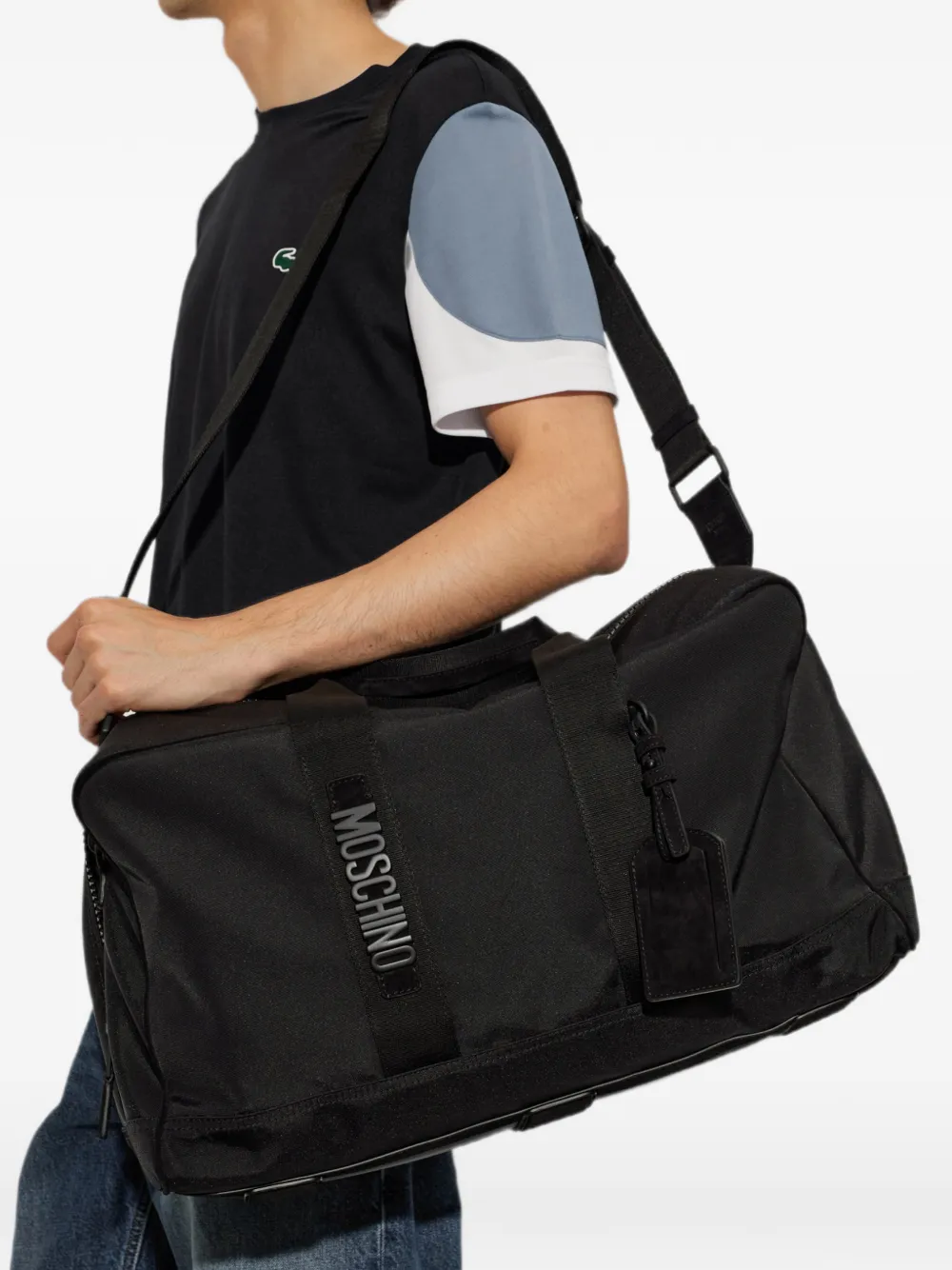 Moschino Reistas met logodetail Zwart