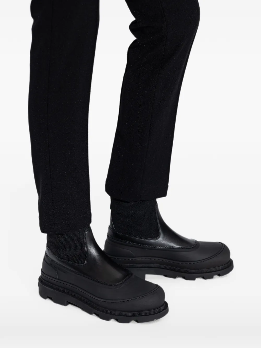 Moncler Vera Edge leather ankle boots Zwart