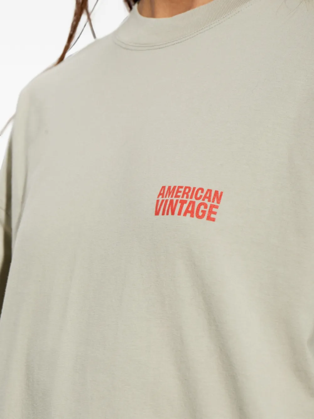 American Vintage Sweater met logoprint Beige