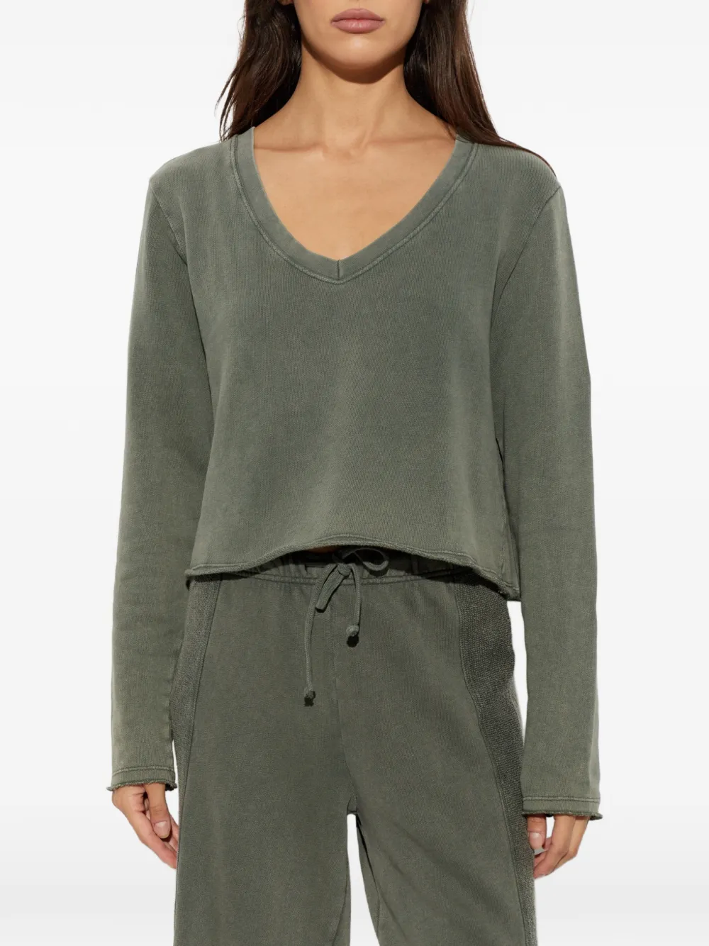 American Vintage Bepow sweater met V-hals Groen