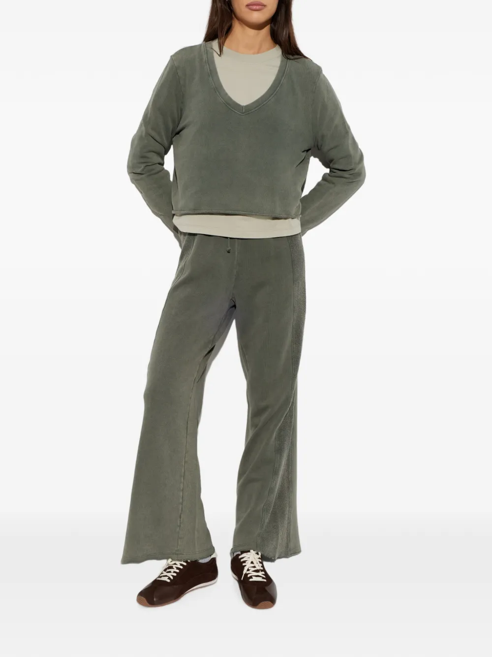 American Vintage Bepow sweater met V-hals Groen