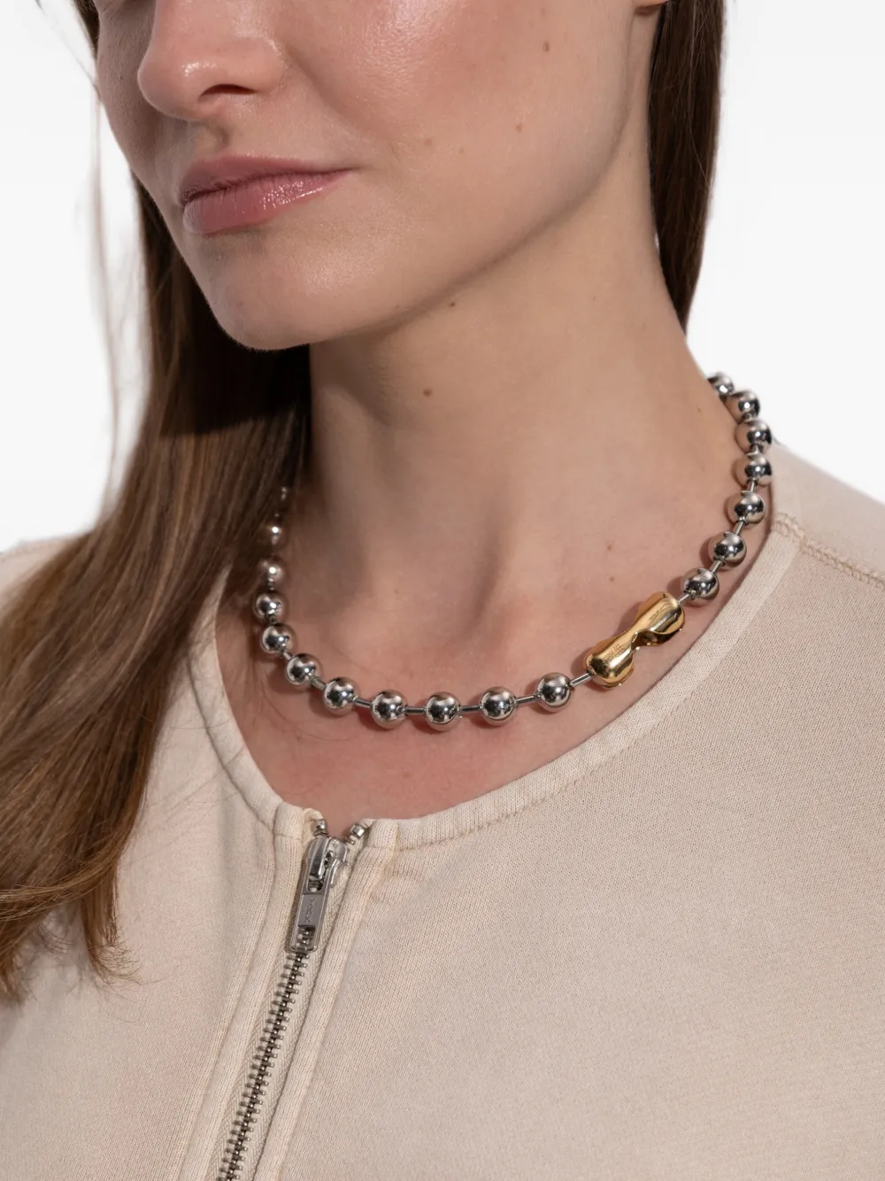MM6 Maison Margiela ball-chain Necklace | Silver | FARFETCH GE