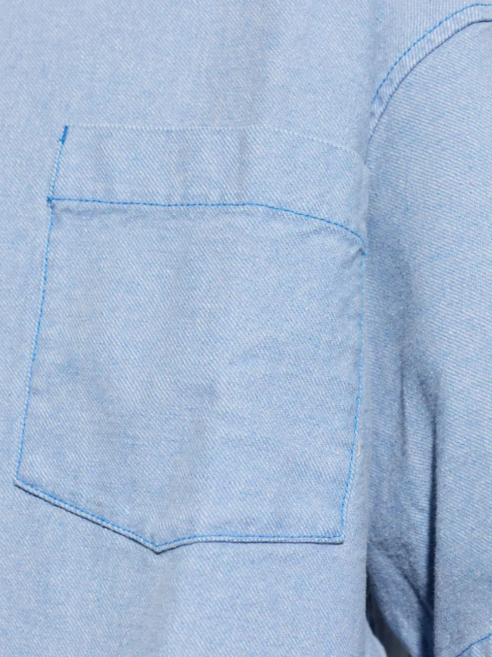 American Vintage Denim overhemd met korte mouwen Blauw