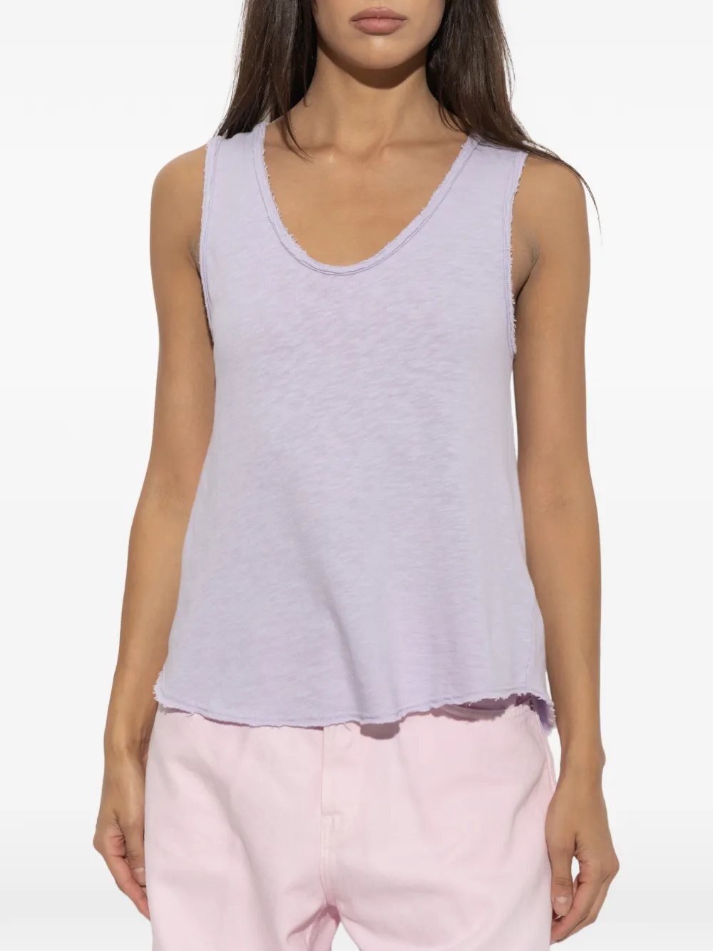 American Vintage Sonoma raw-edge vest top - Viola