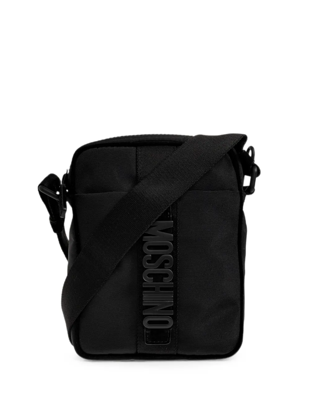 Moschino Logo-plaque Messenger Bag In Black